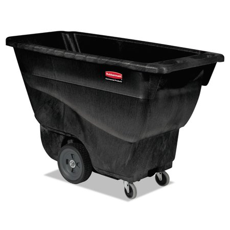 RUBBERMAID COMMERCIAL 450 lbs Rectangular Trash Can, Black, Open Top, Structural Foam FG9T1300BLA